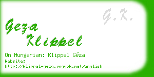 geza klippel business card